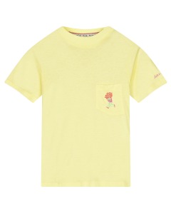 Желтая футболка с вышивкой на кармане Scotch&Soda