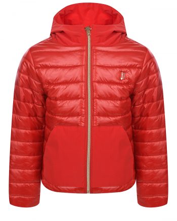 Красная стеганая куртка с капюшоном Herno