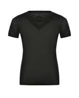 Льняная футболка с v-образным вырезом, черная 120% Lino
