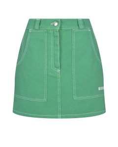 Зеленая джинсовая юбка MSGM