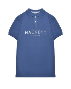 Футболка-поло лого на груди синяя Hackett London