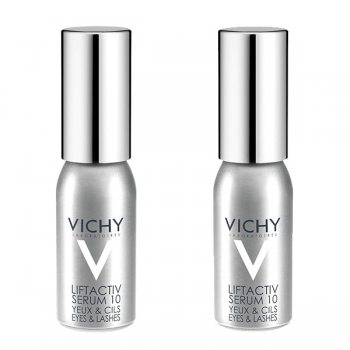 Vichy Комплект Лифтактив Дерморесурс Сыворотка 10 Глаза & Ресницы, 2 шт. по 15 мл (Vichy, Liftactiv)