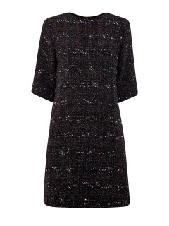Платье А-силуэта из фактурного твида с мерцающей нитью ламе